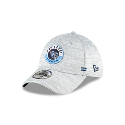 Grey Tennessee Titans Hat - New Era NFL Official NFL Fall Sideline 39THIRTY Stretch Fit Caps USA7603592